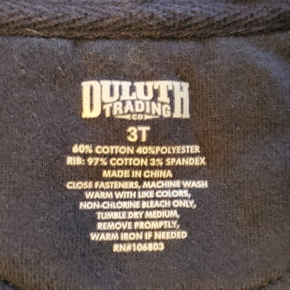 Duluth Trading Zip Hoodie, Size 3T - Picture 2 of 2